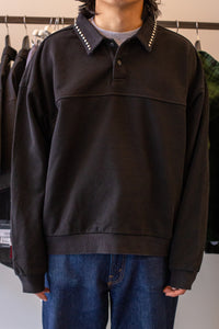 Tweak Studded Polo Sweatshirt Black