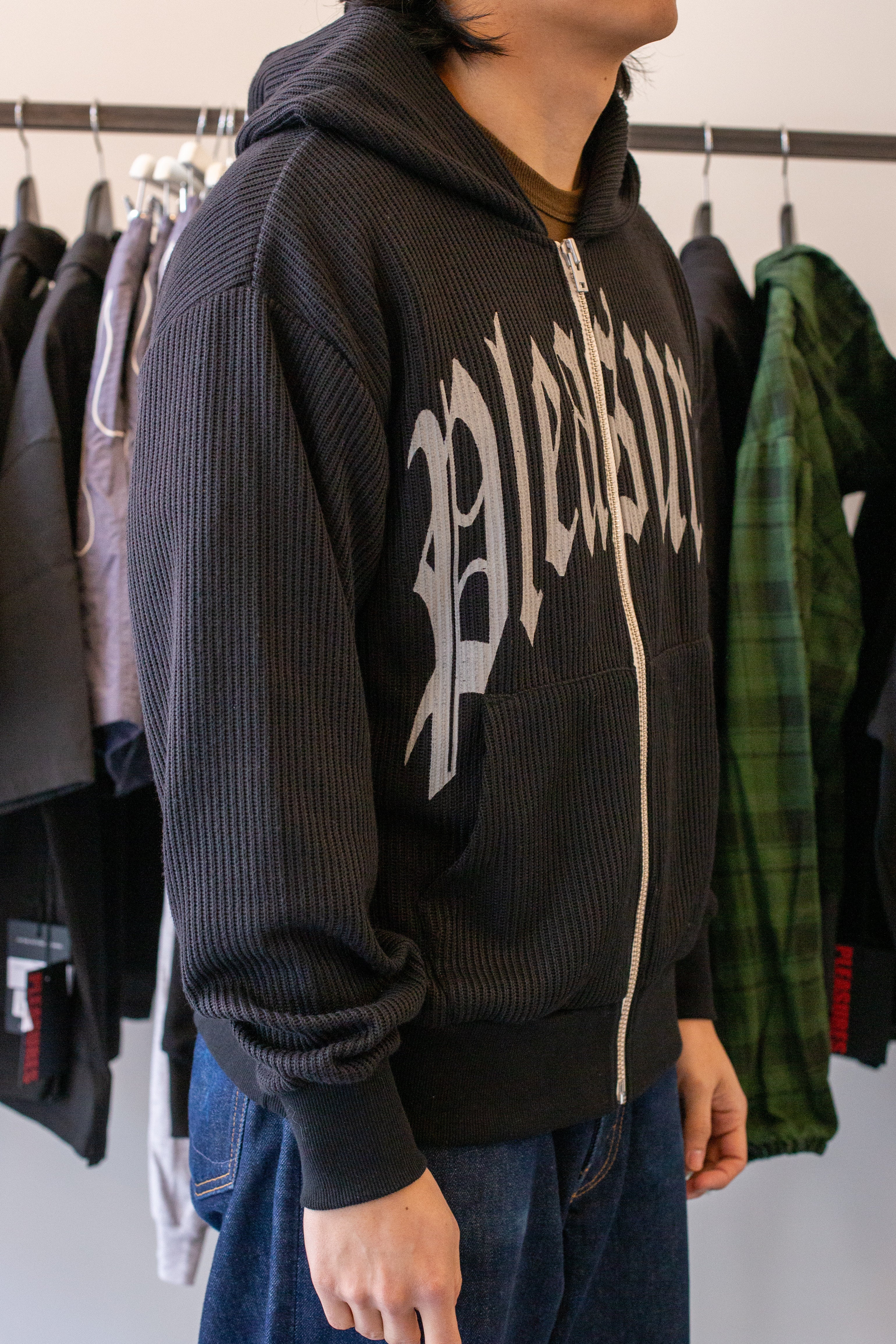 Twitch Knitted Zip Hoodie Black