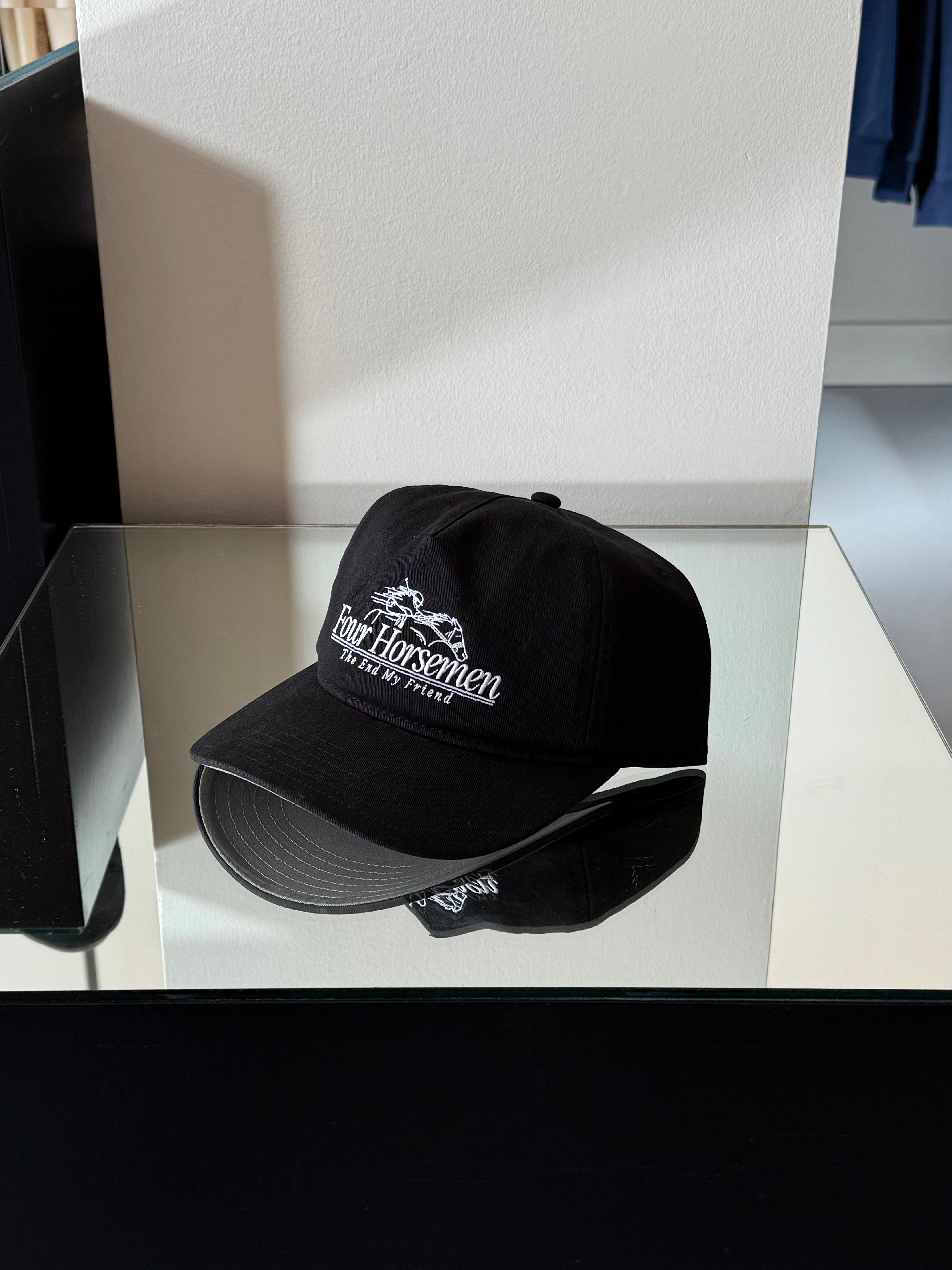 4H Downs 5 Panel Strapback Black Twill