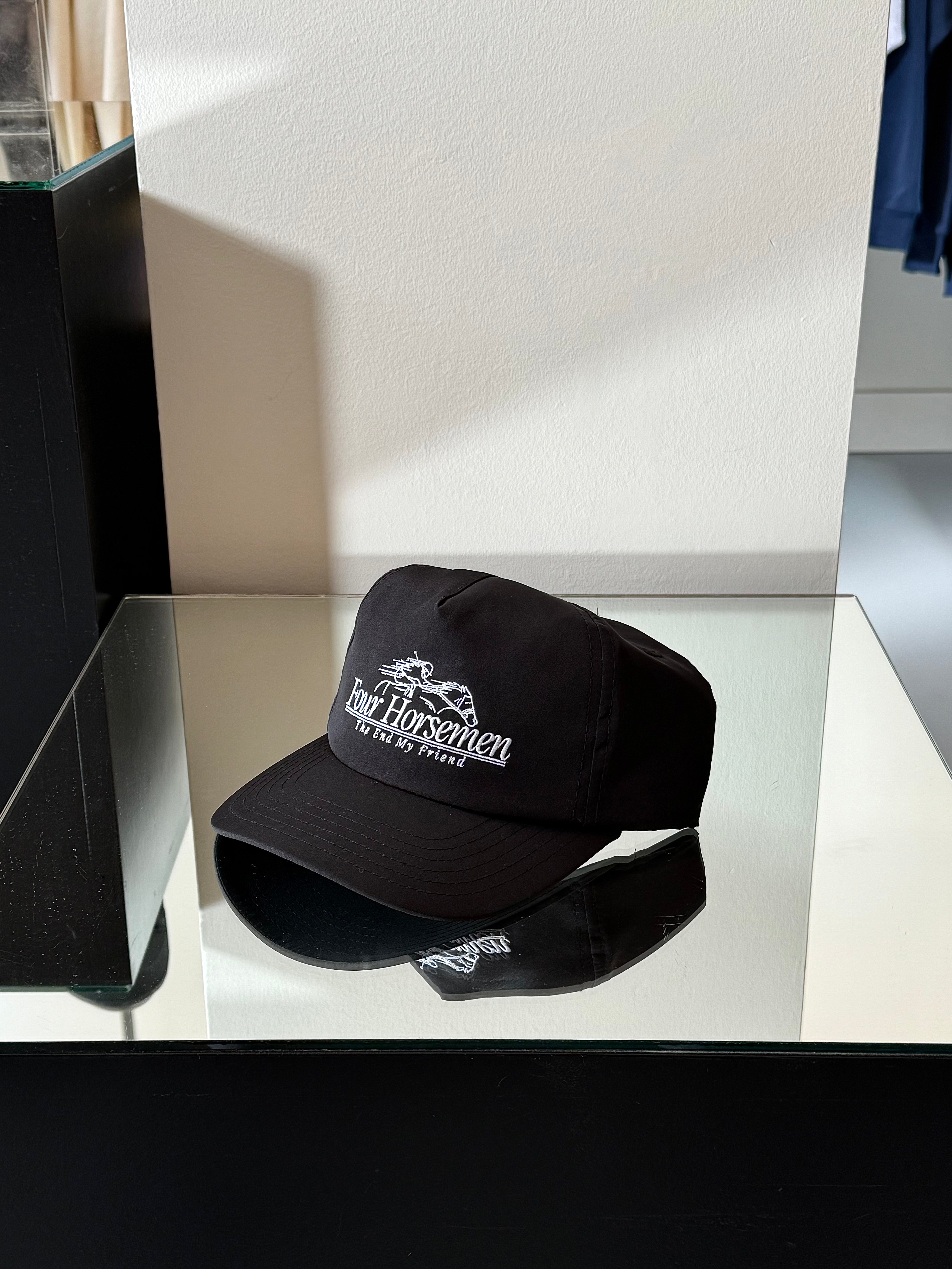 4H Downs 5 Panel Strapback Black Nylon