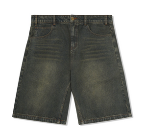 Warped Denim Shorts Dirty Wash Indigo
