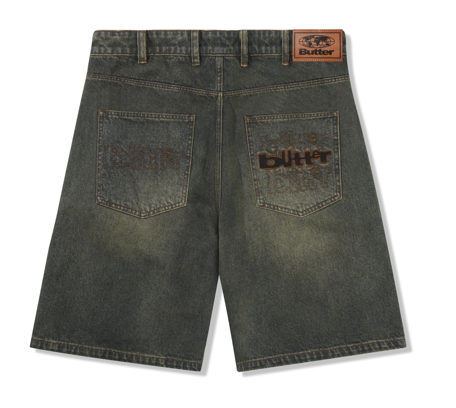 Warped Denim Shorts Dirty Wash Indigo