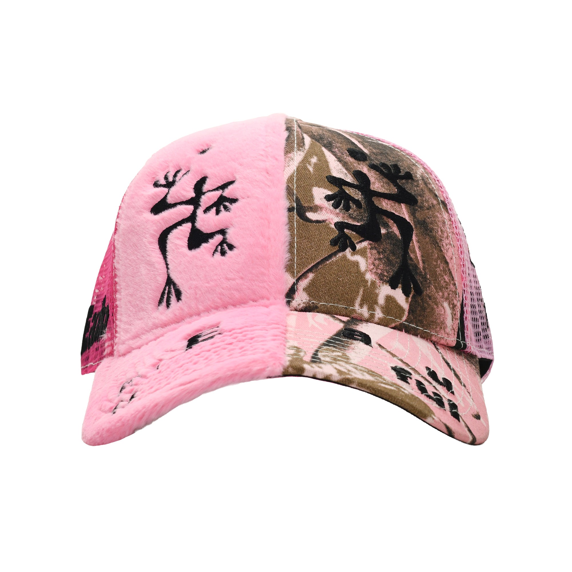 Biyu Trucker Hat Pink Plush/Camo