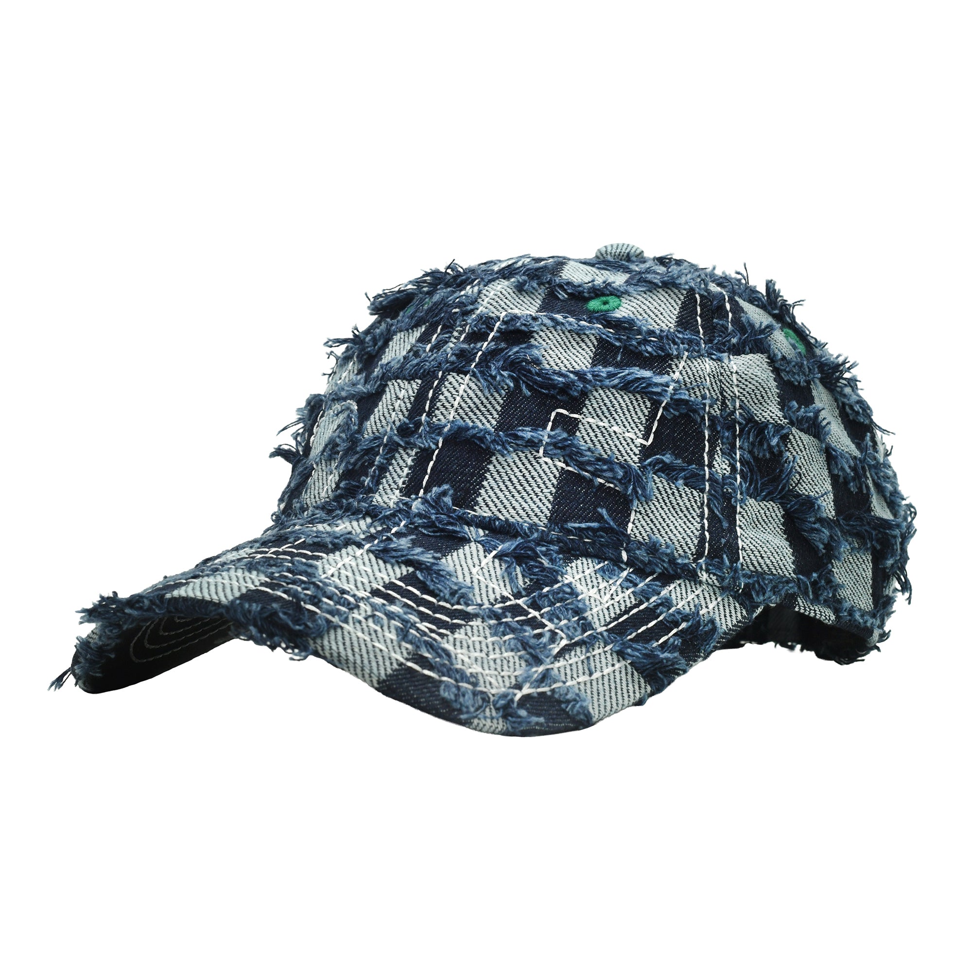 Vapor 6-Panel Cap Navy Checker Denim