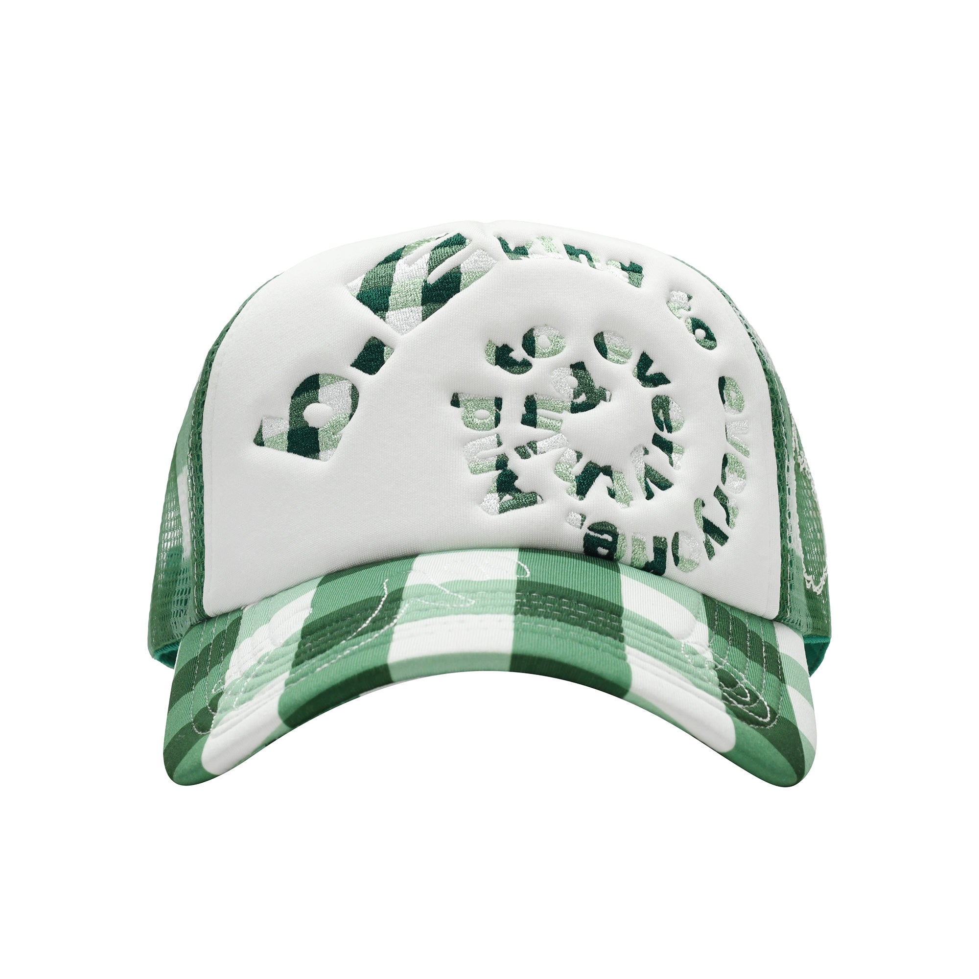 b.i Foam Trucker Hat Green Checker