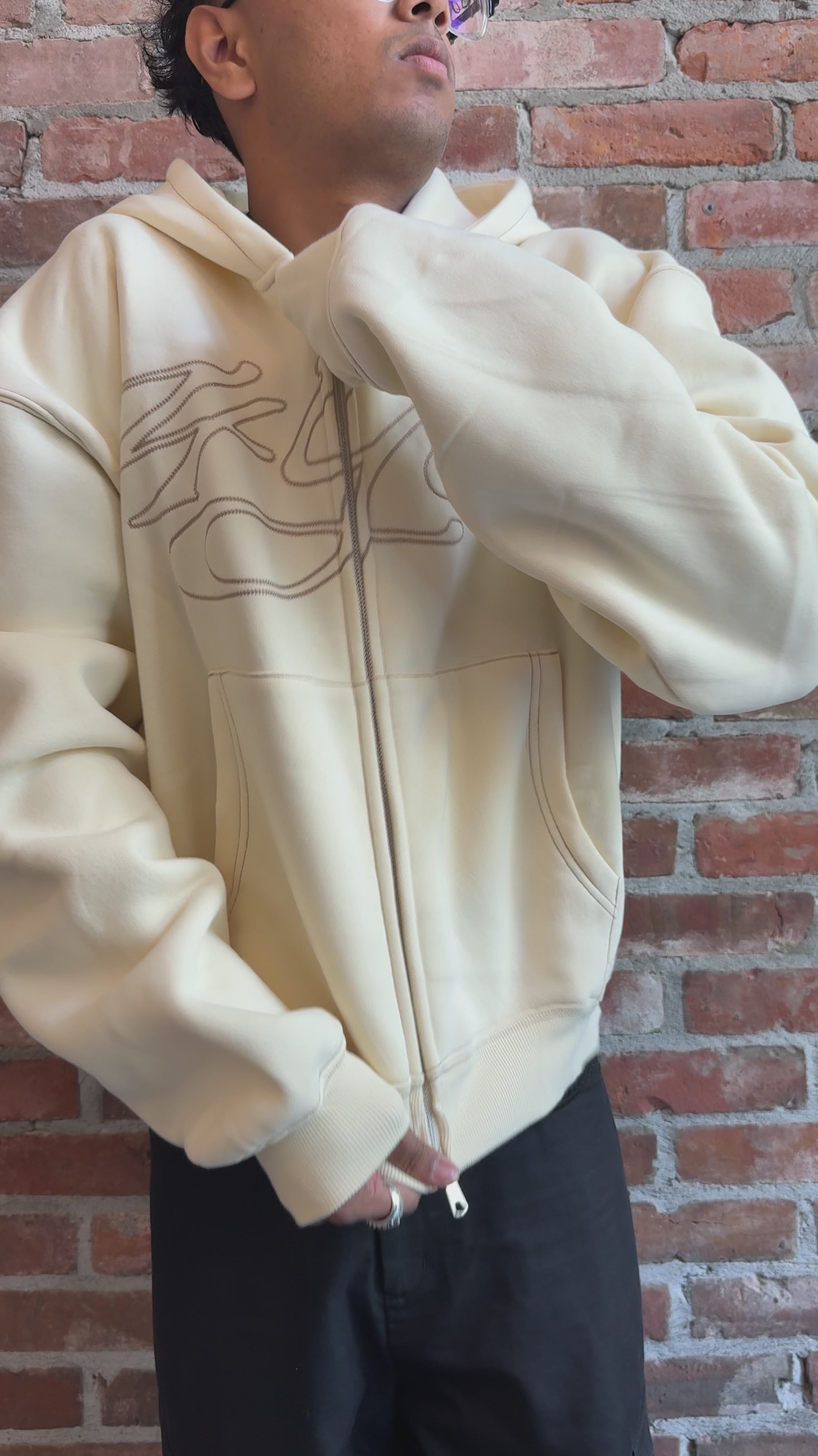 Signature Zip Hoodie Ivory/Cream – Complex Clothing Inc.