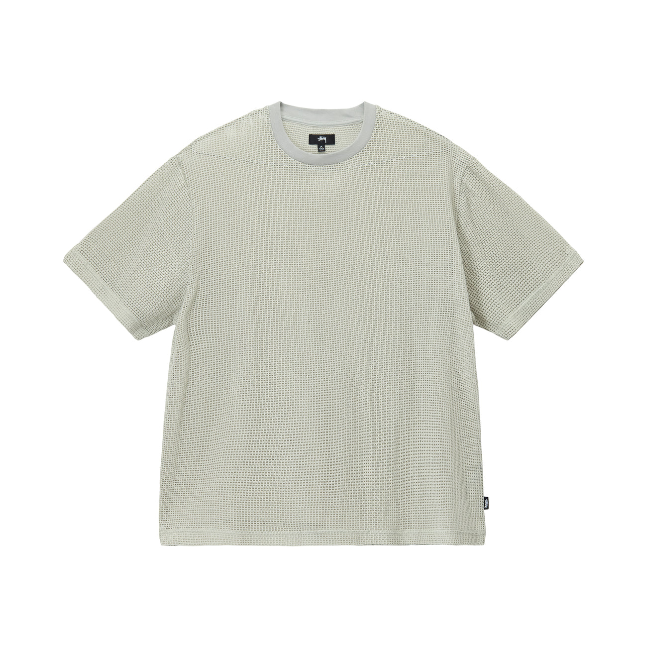 Cotton Mesh SS Crew Bone
